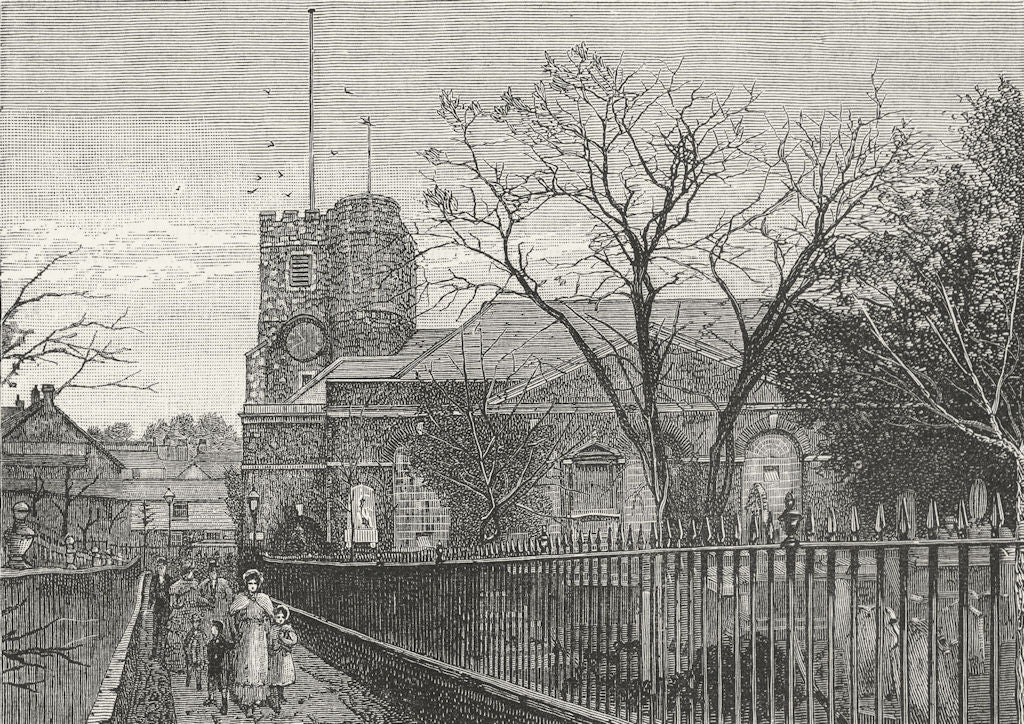 RICHMOND UPON THAMES. Richmond Church 1888 old antique vintage print picture